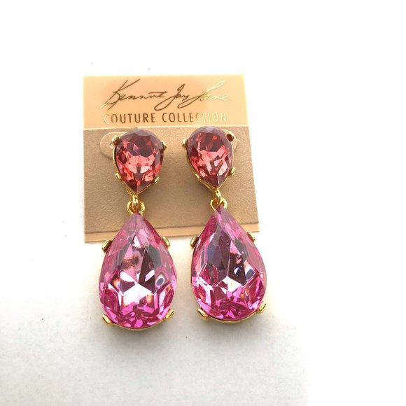 KENNETH JAY LANE, DOUBLE DROP BLACK CRYSTAL EARRIN - Picture 10 of 14